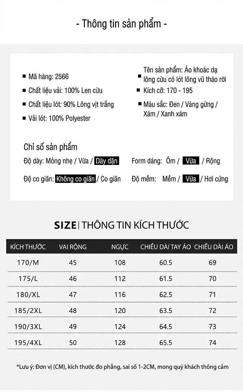 Áo Khoác Dạ Nam 100% Lông Cừu Ngắn Tay Dáng Vest Có Lớp Lót Lông Vũ Tháo Rời Màu Đen, Xám, Nâu chi tiết 10