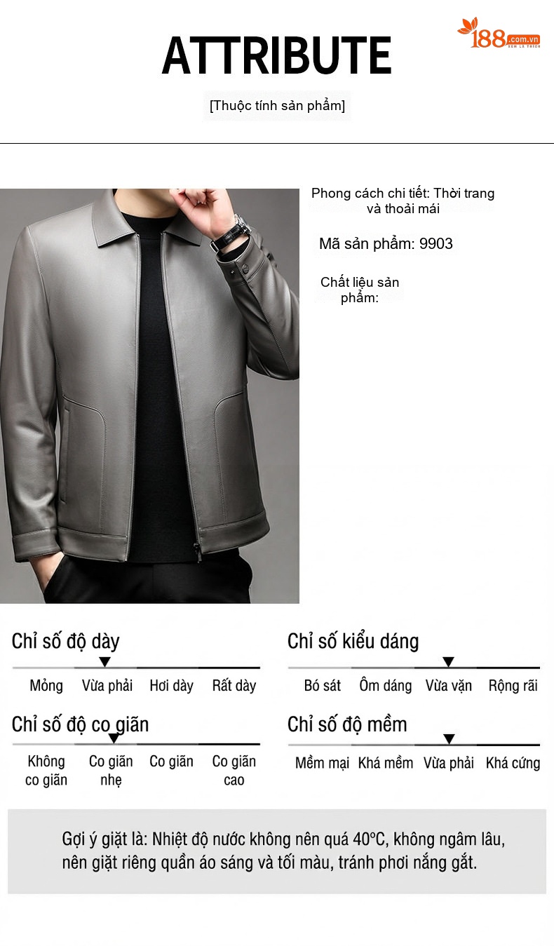 Áo Khoác Da Nam Bố Già Trung Niên Lót Lông Vũ Có Thể Tháo Rời Màu Đen, Xám chi tiết 6