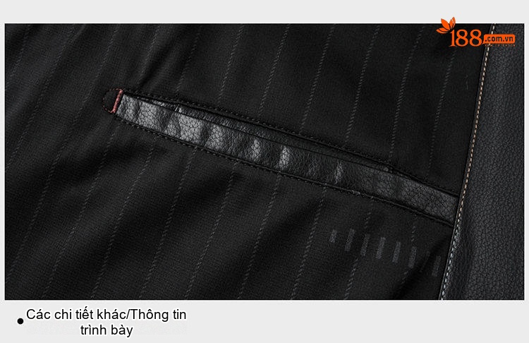 Áo Khoác Da Nam Cổ Bẻ Dáng Ôm Vừa Màu Đen, Nâu chi tiết 27