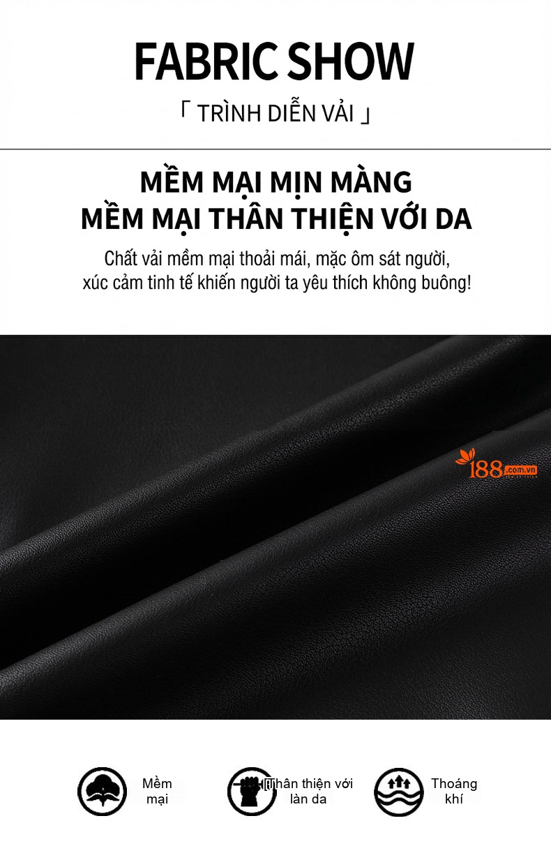 Áo Khoác Da Nam Cổ Bẻ Lót Lông Giữ Ấm Phong Cách Doanh Nhân Màu Đen chi tiết 2