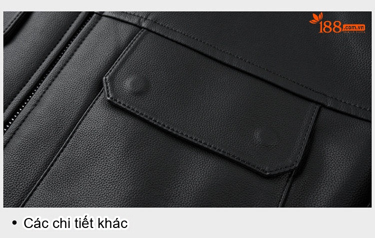 Áo Khoác Da Nam Có Cổ Phong Cách Doanh Nhân Lịch Lãm Màu Đen, Nâu chi tiết 25