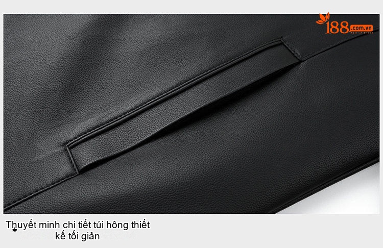 Áo Khoác Da Nam Có Cổ Phong Cách Doanh Nhân Lịch Lãm Màu Đen, Nâu chi tiết 26