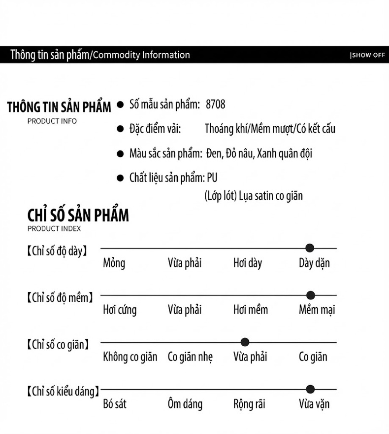 Áo Khoác Da Nam Cổ Trụ Dáng Ôm Phong Cách Doanh Nhân Màu Đen, Xám, Nâu chi tiết 7
