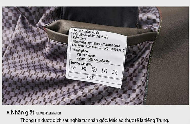 Áo Khoác Da Nam Da Bóng Kiểu Bomber Cổ Trụ Khóa Kéo Màu Đen, Nâu, Xám chi tiết 33