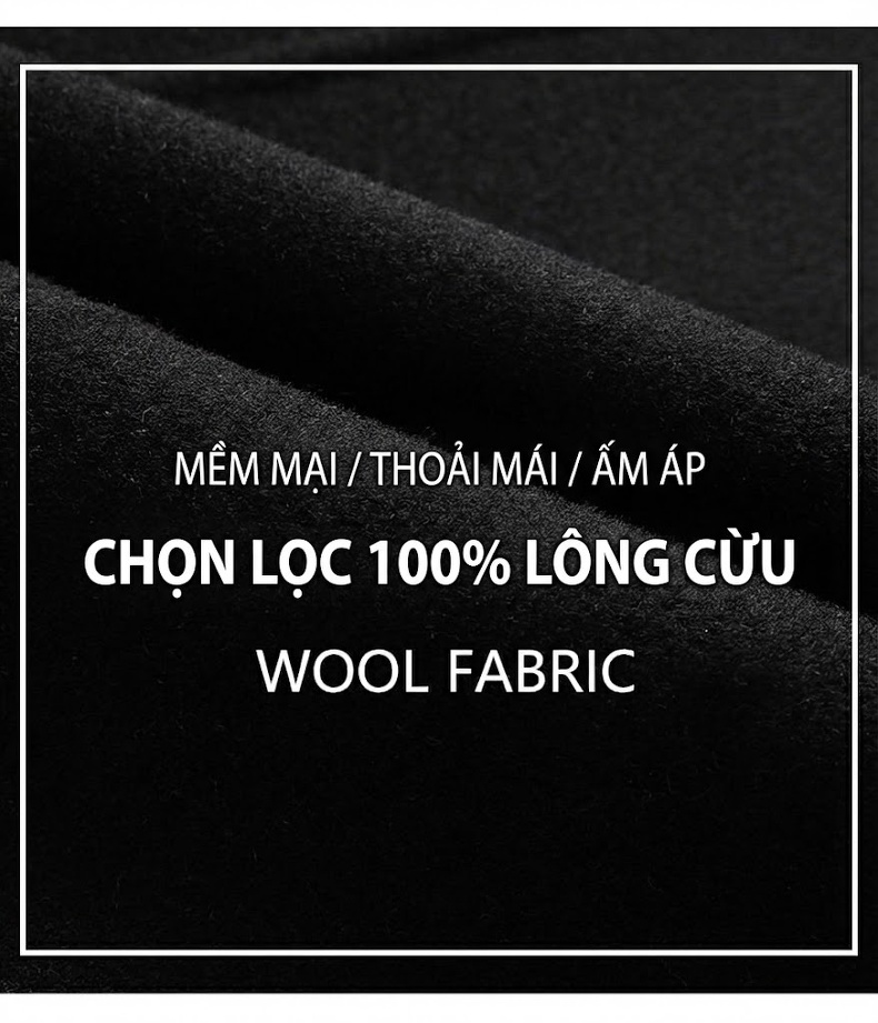 Áo Khoác Dạ Nam Dáng Dài 100% Lông Cừu Khuy Cài Màu Đen, Nâu, Xám chi tiết 9