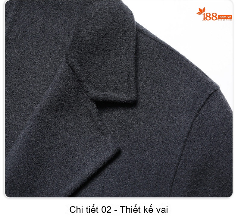 Áo Khoác Dạ Nam Dáng Dài 100% Lông Cừu Màu Nâu, Xám, Đen chi tiết 21