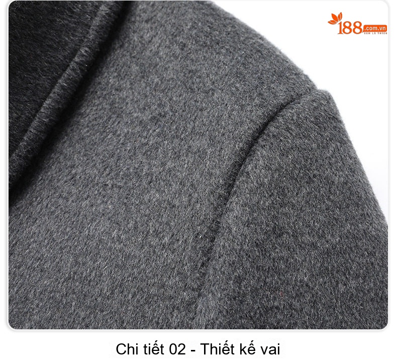 Áo Khoác Dạ Nam Dáng Dài Cổ Bẻ Lót Lông Cừu Cashmere Màu Đen, Xám, Xanh Navy chi tiết 18