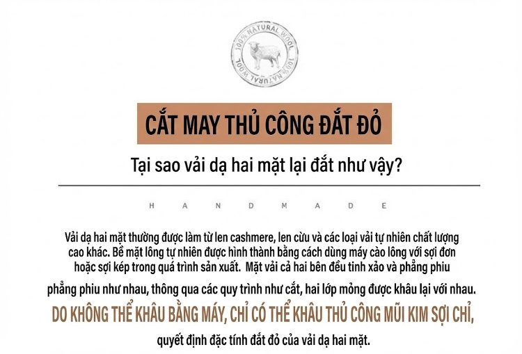 Áo Khoác Dạ Nam Dáng Dài Cổ chữ Vest Hai Lớp Lông Cừu Màu Đen, Nâu chi tiết 12