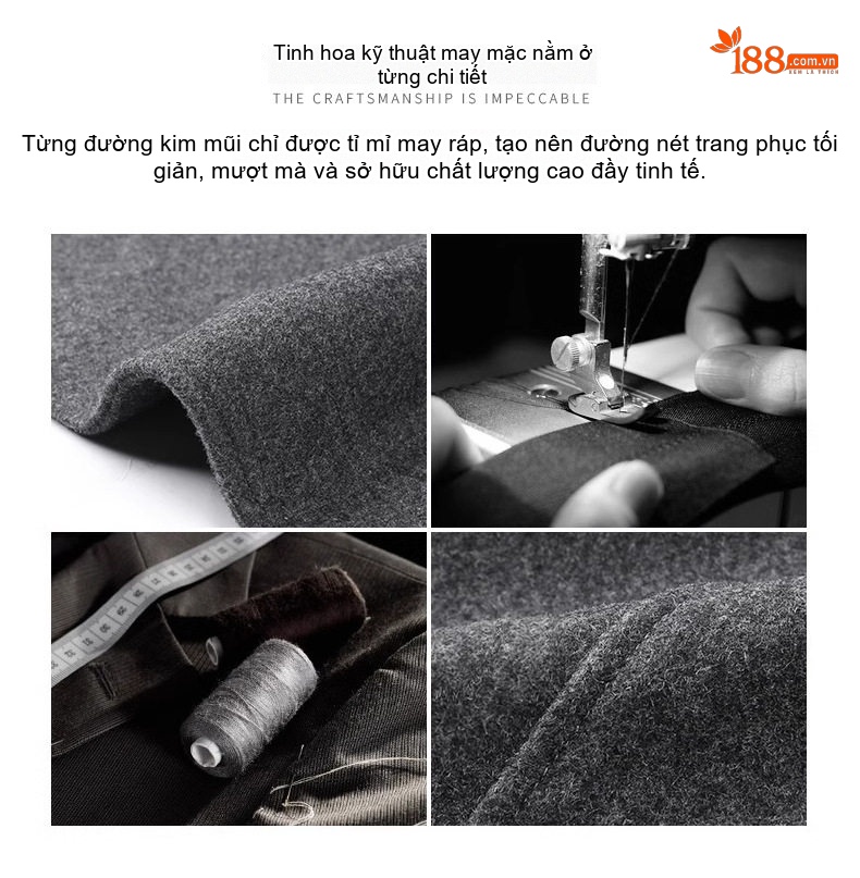 Áo Khoác Dạ Nam Dáng Dài Cổ chữ Vest Lông Cừu Màu Đen, Nâu, Xanh Navy, Xanh Rêu chi tiết 8