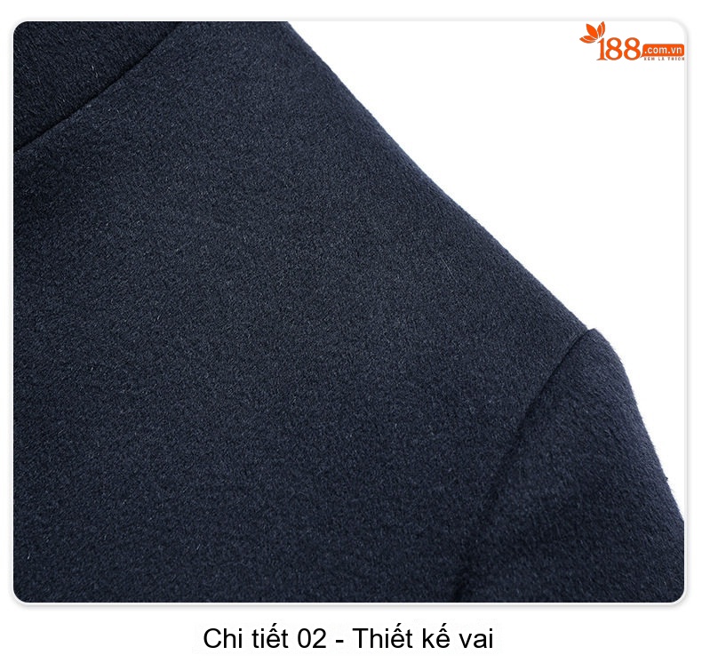Áo Khoác Dạ Nam Dáng Dài Cổ Lông Chồn Lót Lông Thỏ Pha Lông Dê, Len Lông Cừu, Tơ Tằm Màu Xanh Navy chi tiết 19