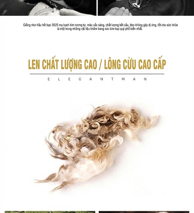 Áo Khoác Dạ Nam Dáng Dài Có Lớp Lót Lông Vũ Tháo Rời Màu Đen, Xám, Nâu chi tiết 6