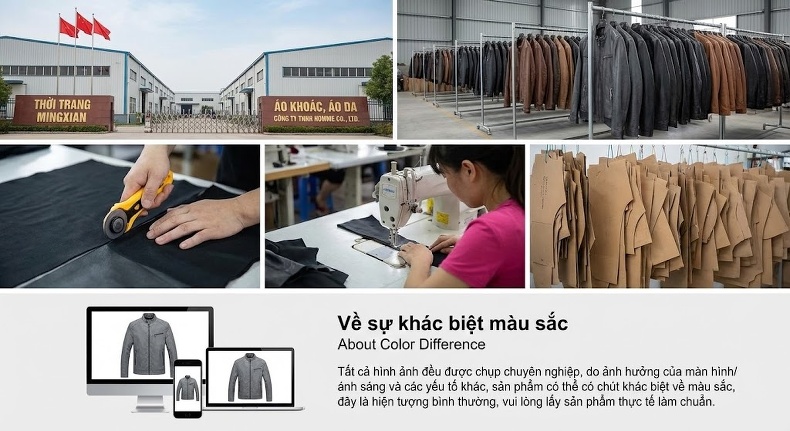Áo Khoác Da Nam Dáng Dài Da Cừu Lót Lông Chồn Cổ Lông Chồn Màu Đen chi tiết 10