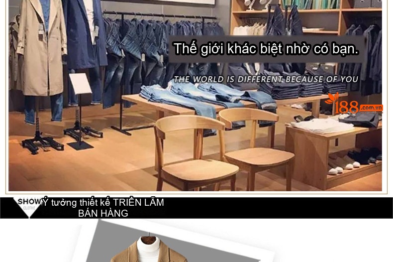 Áo Khoác Dạ Nam Dáng Dài Double Breasted Thủ Công Màu Đen, Nâu, Be chi tiết 2