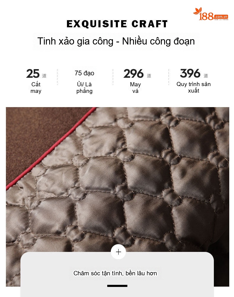 Áo Khoác Dạ Nam Dáng Dài Hai Hàng Khuy Lót Bông Gòn Phong Cách Business Màu Nâu, Xám, Vàng chi tiết 7