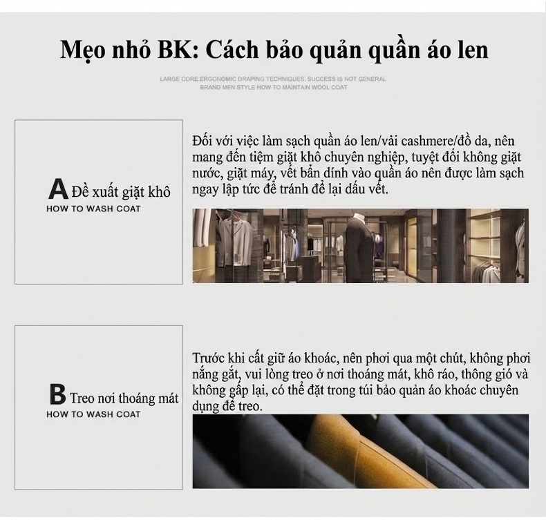 Áo Khoác Dạ Nam Dáng Dài Hai Hàng Khuy Lót Lông Vũ Trắng Tháo Rời Được chi tiết 26