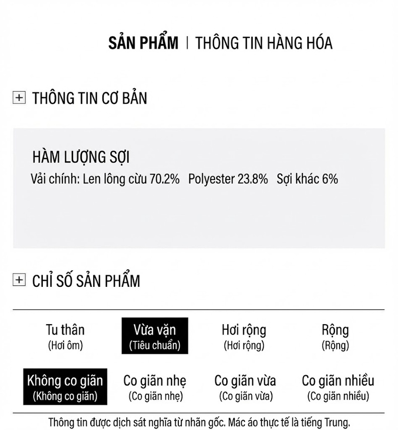 Áo Khoác Dạ Nam Dáng Dài Len Lông Cừu Hai Mặt Phong Cách Business Casual Màu Đen, Xám chi tiết 7
