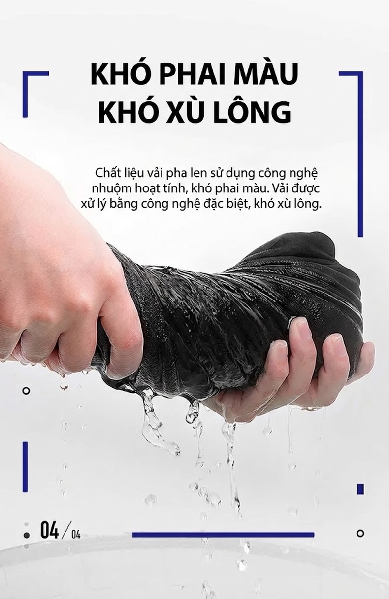 Áo Khoác Dạ Nam Dáng Dài Len Lông Cừu Hai Mặt Phong Cách Business Casual Màu Đen, Xám chi tiết 3