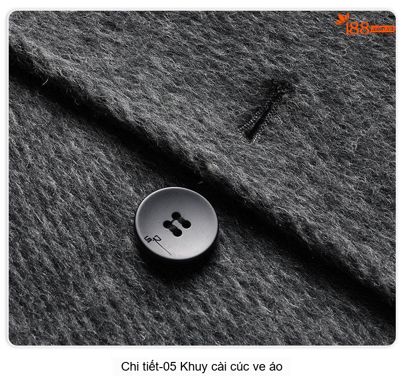 Áo Khoác Dạ Nam Dáng Dài Lớn, Áo Khoác Lông Cừu Toàn Bộ Hai Mặt Màu Xám chi tiết 23