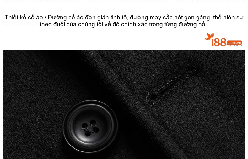 Áo Khoác Dạ Nam Dáng Dài Lót Lông Cừu Dày Dặn Màu Đen, Xám chi tiết 25