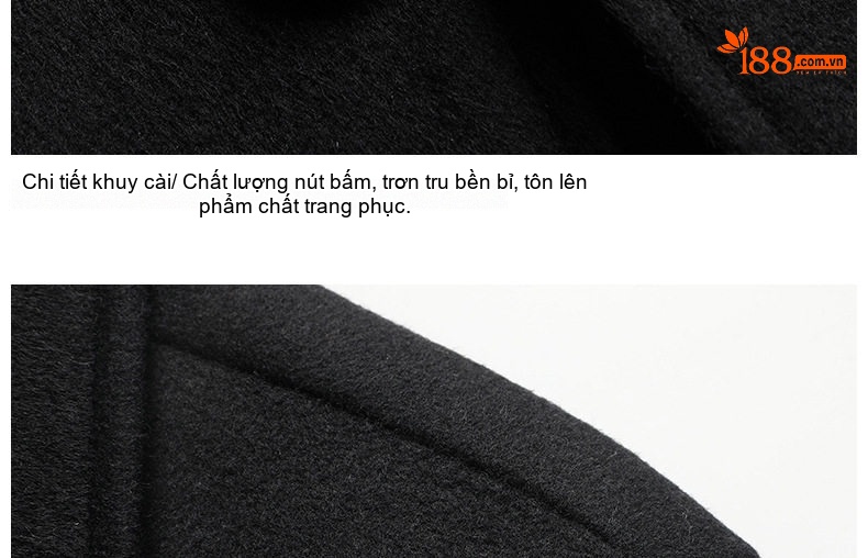 Áo Khoác Dạ Nam Dáng Dài Lót Lông Cừu Dày Dặn Màu Đen, Xám chi tiết 26