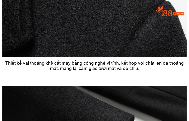Áo Khoác Dạ Nam Dáng Dài Lót Lông Cừu Dày Dặn Màu Đen, Xám chi tiết 27