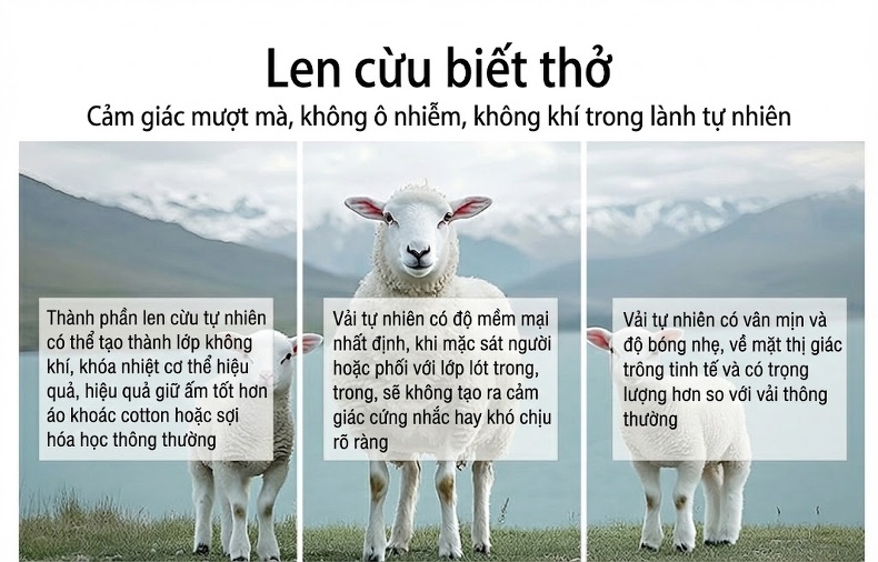Áo Khoác Dạ Nam Dáng Dài Lót Lông Cừu Dày Dặn Màu Đen, Xám chi tiết 9