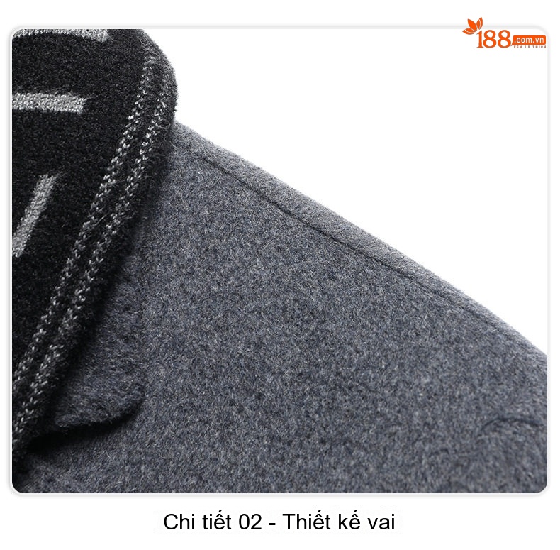 Áo Khoác Dạ Nam Dáng Dài Lót Lông Thỏ, Lông Ngỗng Màu Xám, Đen chi tiết 25