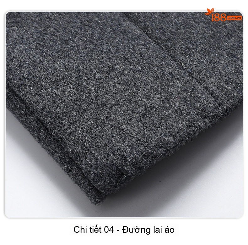 Áo Khoác Dạ Nam Dáng Dài Lót Lông Thỏ, Lông Ngỗng Màu Xám, Đen chi tiết 27