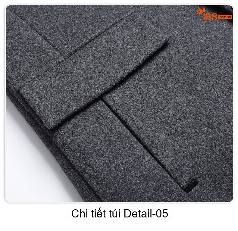 Áo Khoác Dạ Nam Dáng Dài Lót Lông Thỏ, Lông Ngỗng Màu Xám, Đen chi tiết 28