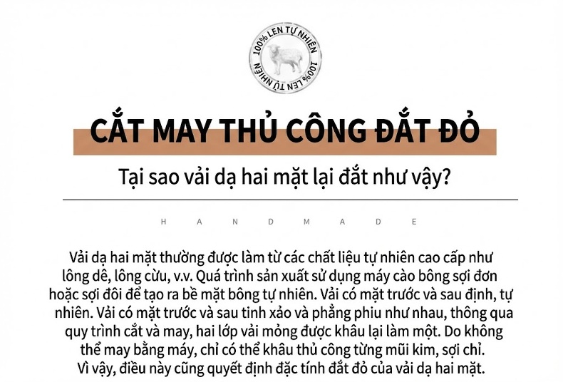 Áo Khoác Dạ Nam Dáng Dài Overknee Tay Lỡ Cúc Đôi Lông Cừu Hai Mặt Màu Xám, Nâu chi tiết 7