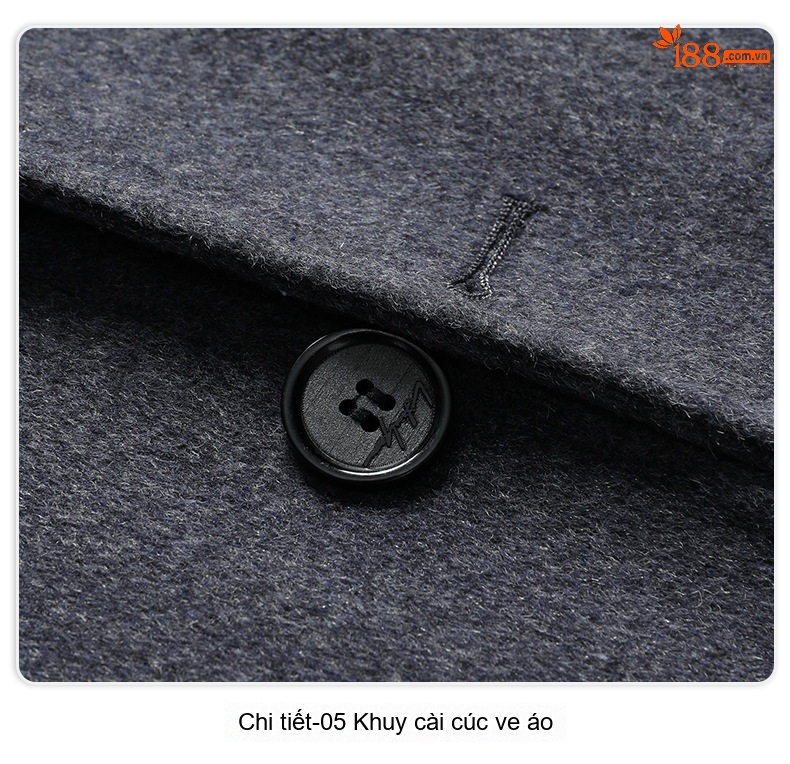 Áo Khoác Dạ Nam Dáng Dài Thủ Công Chất Liệu Lông Cừu Màu Xám, Xám Đậm, Xanh Rêu, Đen chi tiết 23