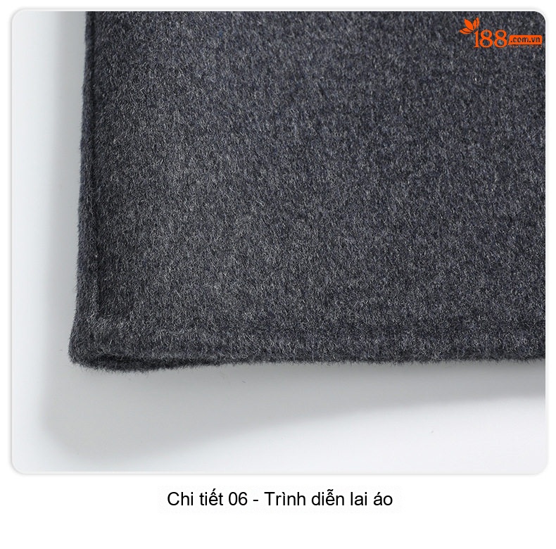 Áo Khoác Dạ Nam Dáng Dài Thủ Công Chất Liệu Lông Cừu Màu Xám, Xám Đậm, Xanh Rêu, Đen chi tiết 24
