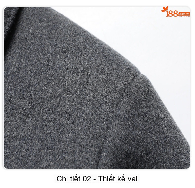 Áo Khoác Dạ Nam Dáng Dài Thủ Công Lớp Lót Lông Vũ Màu Đen, Xám chi tiết 22