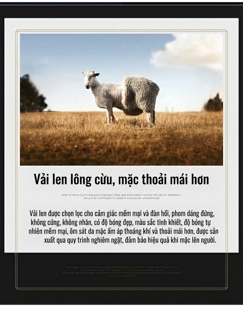 Áo Khoác Dạ Nam Dáng Dài Thu Đông Hai Mặt Thủ Công Cao Cấp Màu Đen, Xám Đậm chi tiết 4