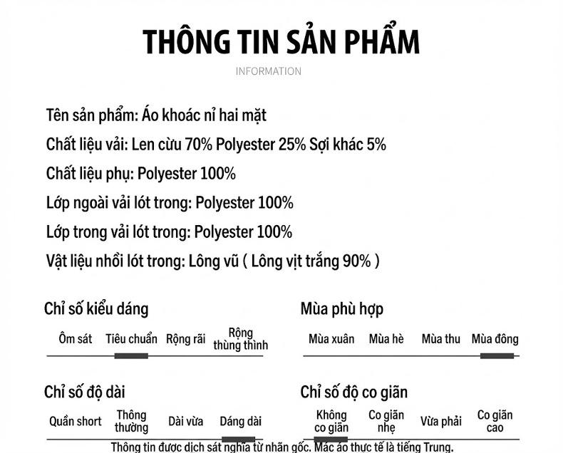 Áo Khoác Dạ Nam Dáng Dài Vừa Cổ Áo Choàng Lót Lông Vũ Tháo Rời Màu Nâu, Đen chi tiết 8