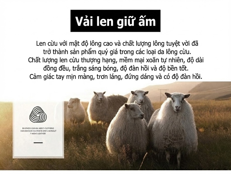 Áo Khoác Dạ Nam Dáng Dài Vừa Cổ chữ Vest Hai Hàng Khuy Lót Lông Vũ Tháo Rời Màu Đen, Nâu, Xám chi tiết 3