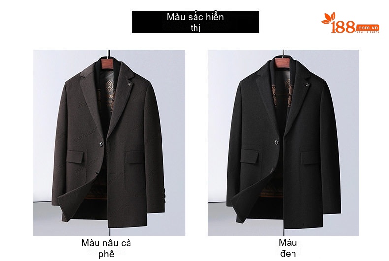 Áo Khoác Dạ Nam Dáng Dài Vừa Cổ Khăn Choàng Lót Lông Vũ Có Thể Tháo Rời Màu Đen, Nâu chi tiết 12