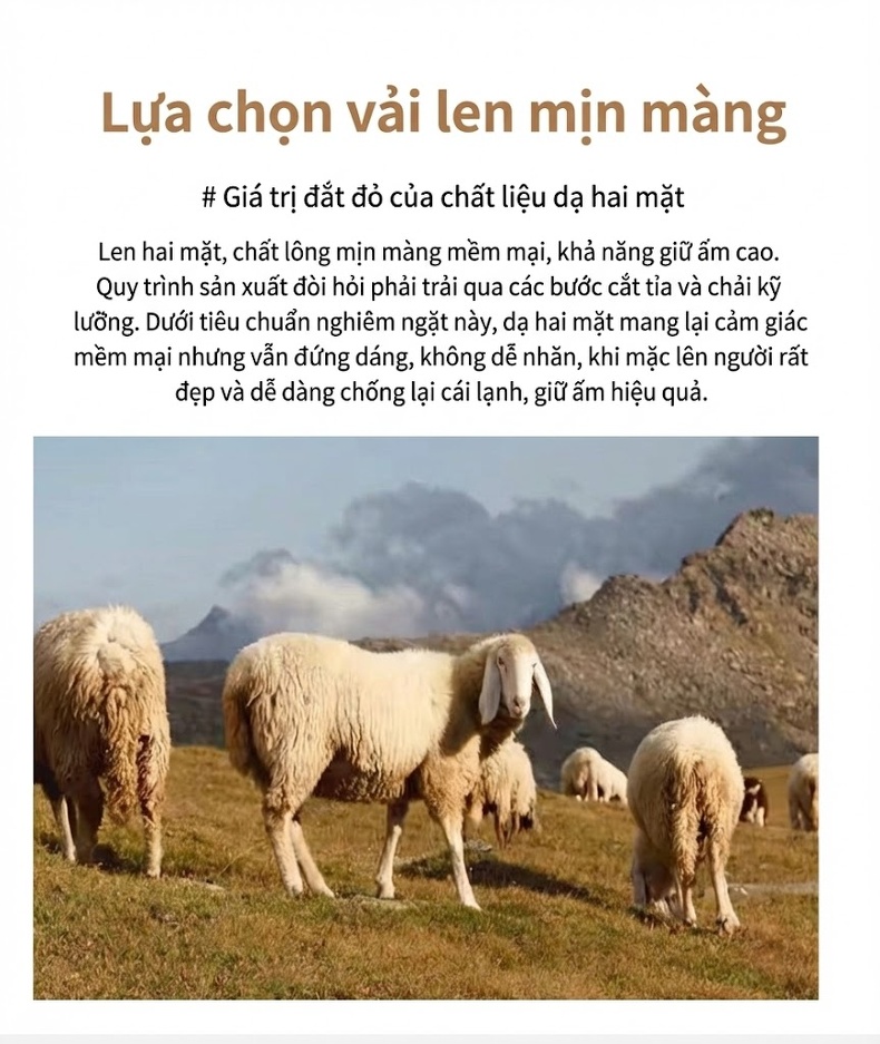 Áo Khoác Dạ Nam Dáng Dài Vừa Cổ Khăn Choàng Lót Lông Vũ Có Thể Tháo Rời Màu Đen, Nâu chi tiết 7