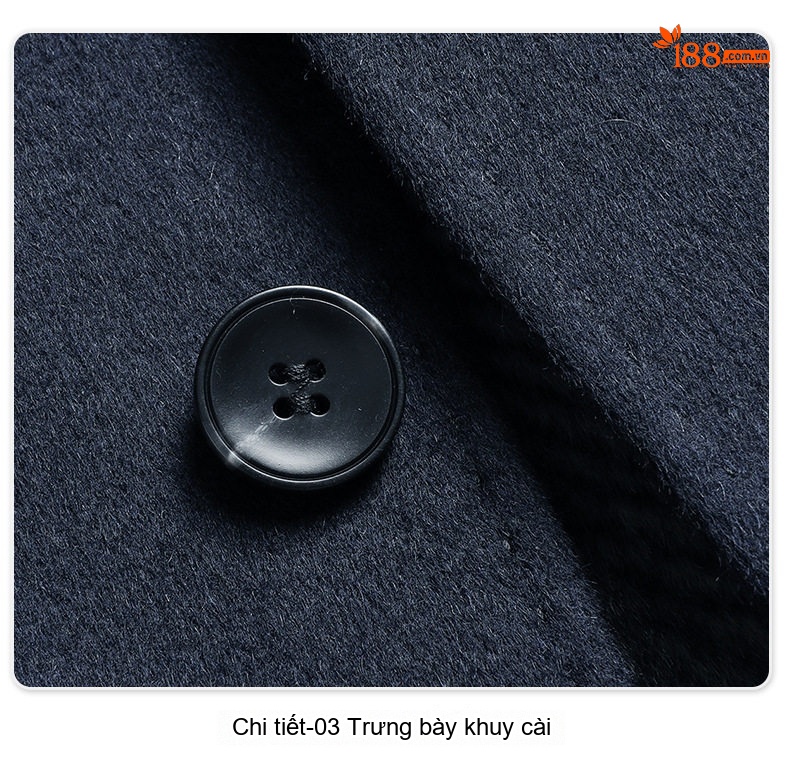 Áo Khoác Dạ Nam Dáng Dài Vừa Cổ Lông Chồn, Lót Lông Thỏ, Lông Cừu, Cashmere, Tơ Tằm Màu Xanh Navy chi tiết 23