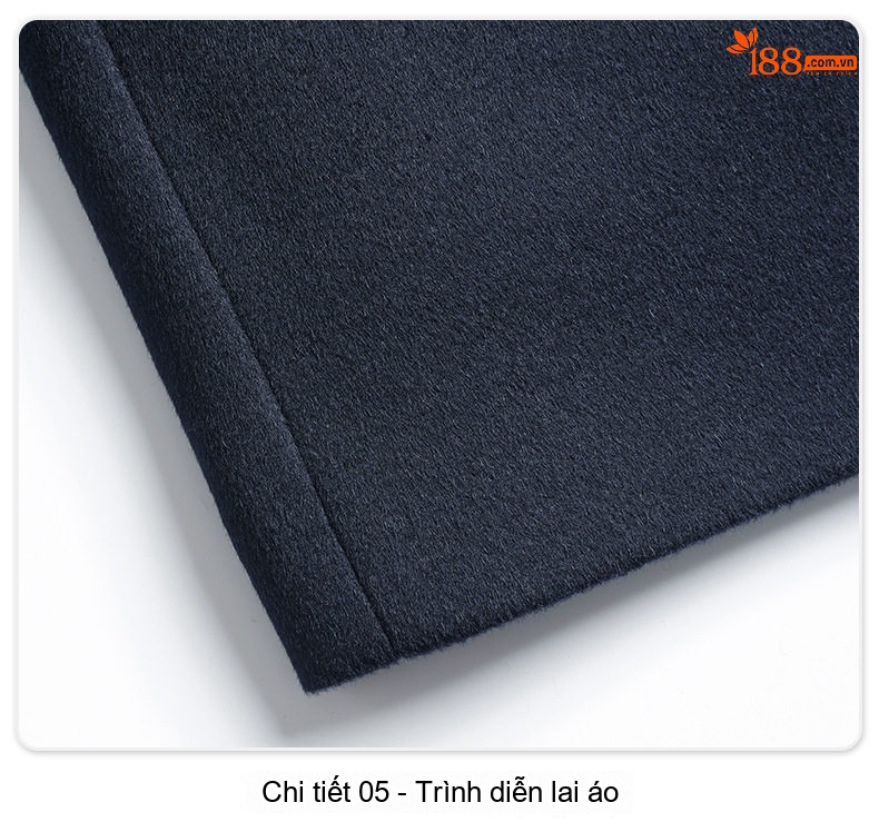 Áo Khoác Dạ Nam Dáng Dài Vừa Cổ Lông Chồn, Lót Lông Thỏ, Lông Cừu, Cashmere, Tơ Tằm Màu Xanh Navy chi tiết 25