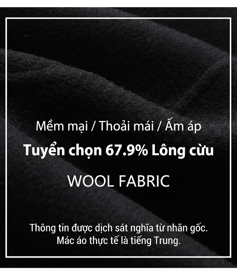 Áo Khoác Dạ Nam Dáng Dài Vừa Có Lớp Lót Lông Vũ Tháo Rời Màu Xám, Đen, Nâu chi tiết 8