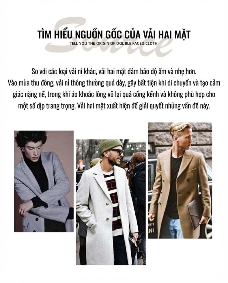 Áo Khoác Dạ Nam Dáng Dài Vừa Hai Mặt Túi Lớn Ôm Dáng Màu Nâu, Đen chi tiết 2