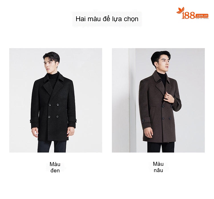 Áo Khoác Dạ Nam Dáng Dài Vừa Lông Cừu Lót Lông Vũ Có Thể Tháo Rời Màu Đen, Nâu chi tiết 3