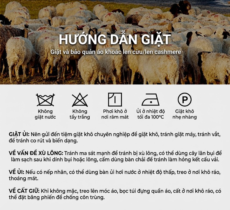 Áo Khoác Dạ Nam Dáng Dài Vừa Vải Lông Cừu Thủ Công Màu Nâu, Đen, Xám chi tiết 5