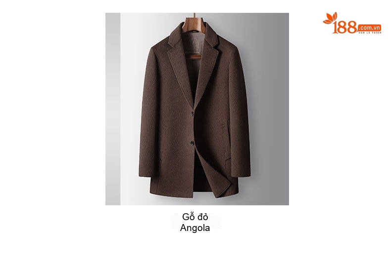 Áo Khoác Dạ Nam Dáng Dài Vừa Vặn Cổ chữ Vest Thủ Công Woolen Phong Cách Thanh Lịch Màu Nâu chi tiết 4