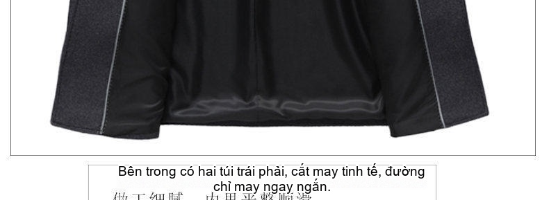 Áo Khoác Dạ Nam Dáng Vừa Vải Wool Lịch Lãm Màu Nâu, Đen, Xám chi tiết 10