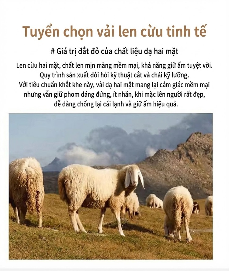 Áo Khoác Dạ Nam Hai Mặt Cúc Đôi Lớp Lót Lông Cừu Tháo Rời Màu Đen, Nâu, Xám chi tiết 4