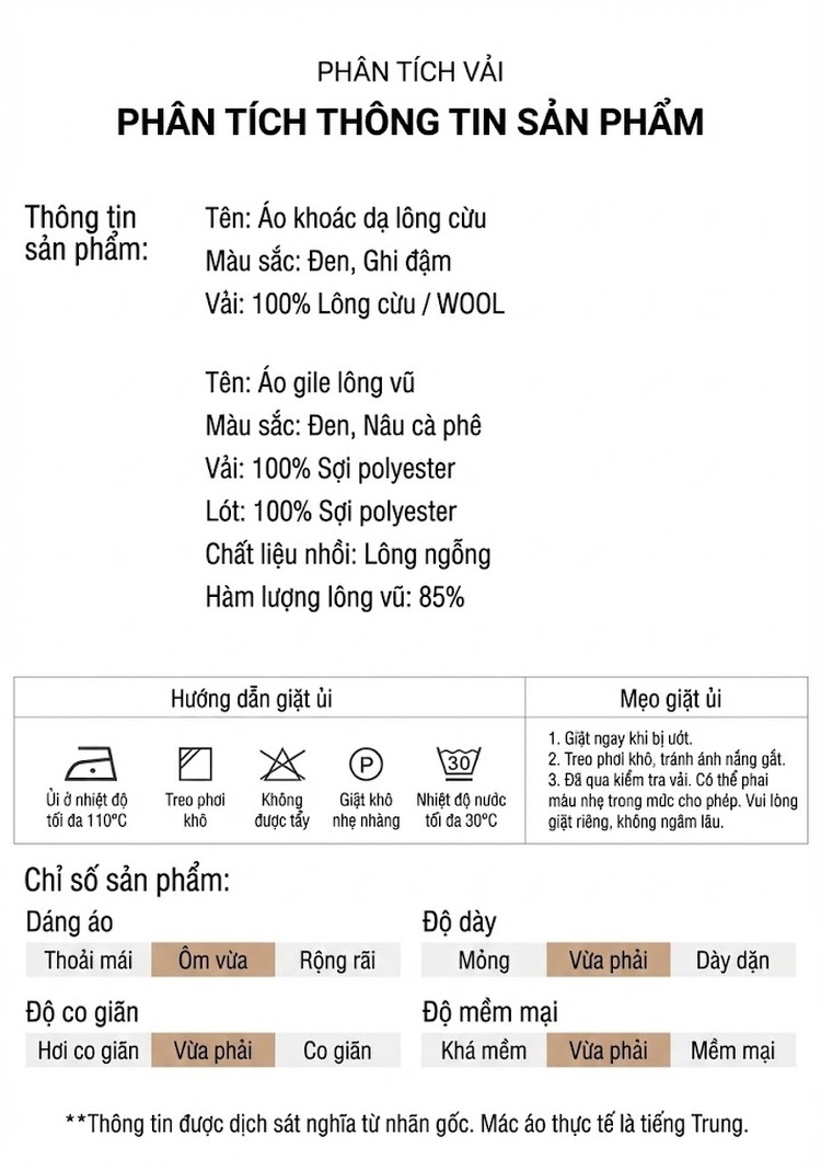 Áo Khoác Dạ Nam Hai Mặt Dáng Dài Cổ chữ Vest Thanh Lịch Chất Liệu Lông Cừu Màu Đen chi tiết 7