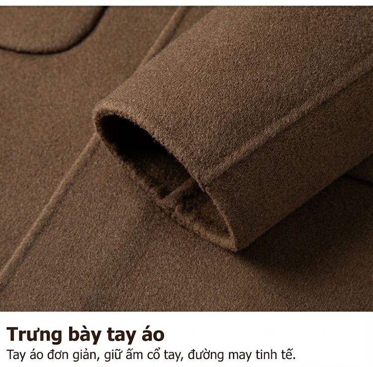 Áo Khoác Dạ Nam Hai Mặt Lông Cừu Dáng Dài Cổ chữ Vest Phong Cách Business Casual Màu Đen, Xám, Nâu, Xanh chi tiết 24