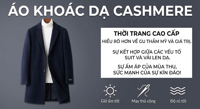 Áo Khoác Dạ Nam Hai Mặt Lông Cừu Lót Lông Vũ Dáng Vest Dày Dặn Màu Đen, Xanh Navy, Nâu chi tiết 1